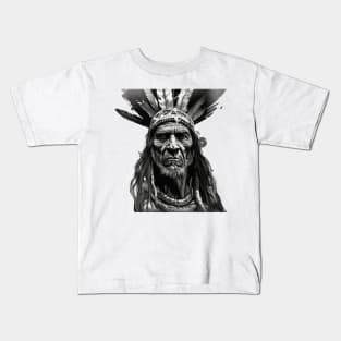 Ayahuasca And the Old Shaman Black and White Kids T-Shirt